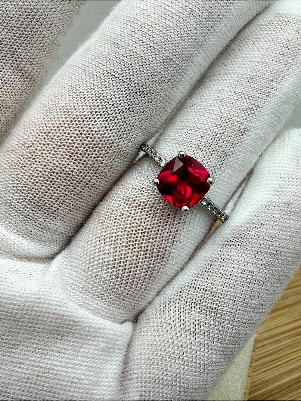 Red Gemstone Ring Like New